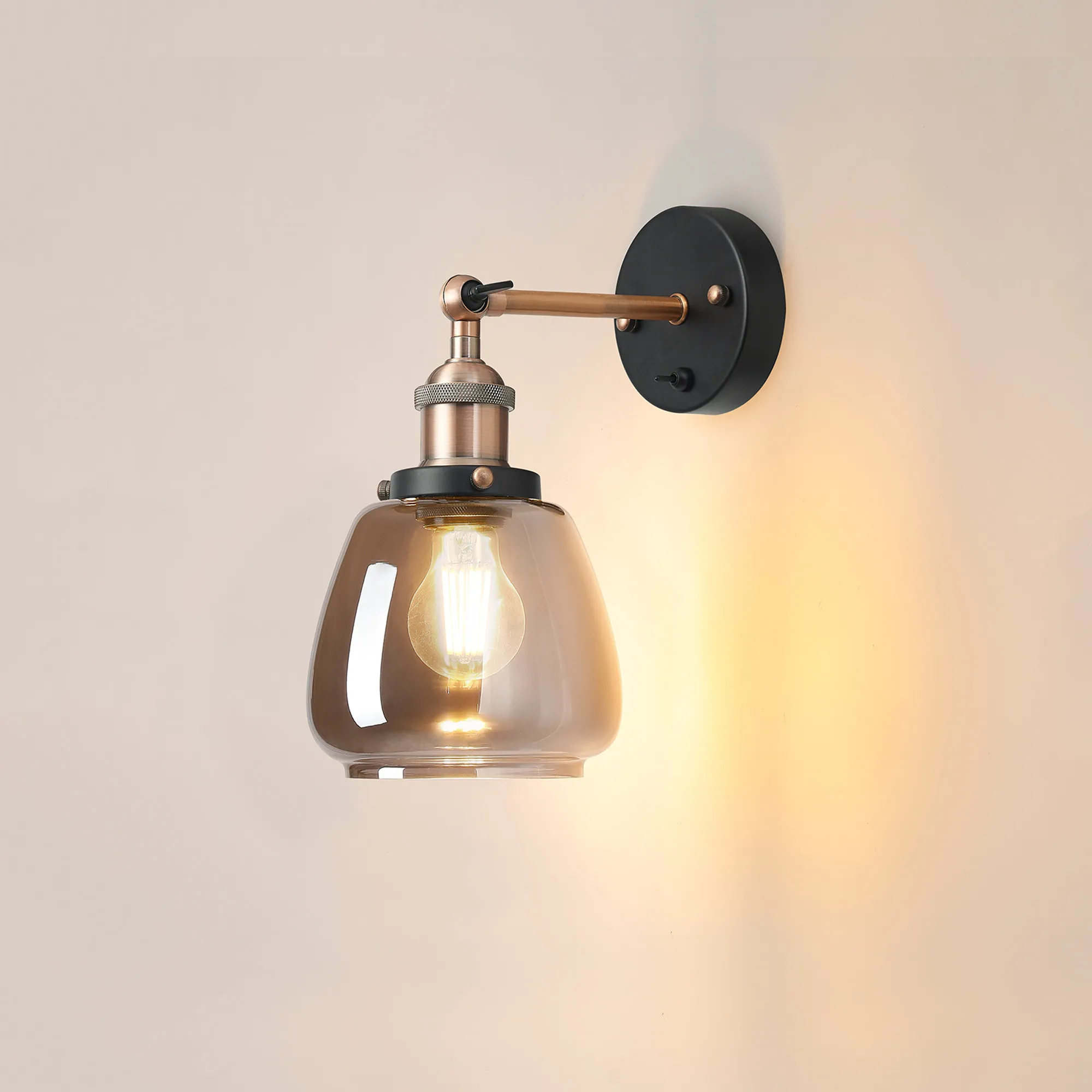 Cawdor Antique Copper Wall Lights Deco Armed Wall Lights